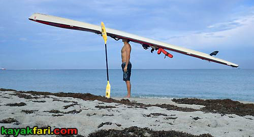 Flex Maslan Florida kayakfari hat long surfski kayak miami Adventure Art Fitness ft lauderdale kayakfari.com beach world's longest hat